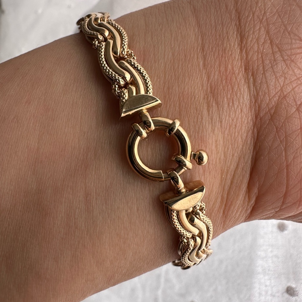 Solid 14k yellow gold fancy bracelet
